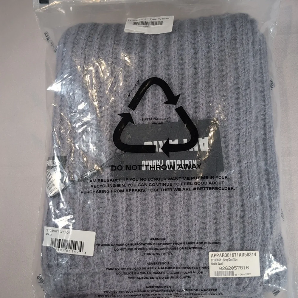 APPARIS Nokia Gray Chunky Knit Scarf